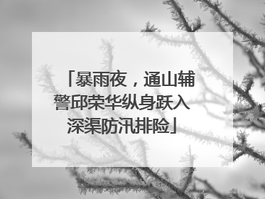 暴雨夜，通山辅警邱荣华纵身跃入深渠防汛排险