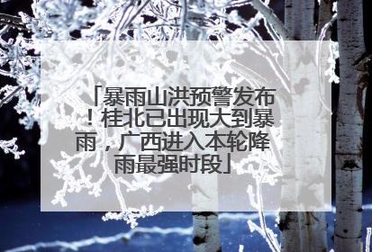 暴雨山洪预警发布！桂北已出现大到暴雨，广西进入本轮降雨最强时段