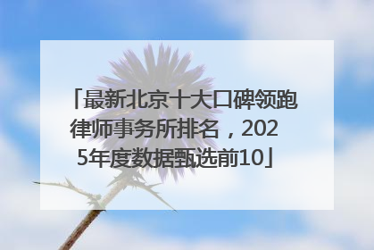 最新北京十大口碑领跑律师事务所排名，2025年度数据甄选前10