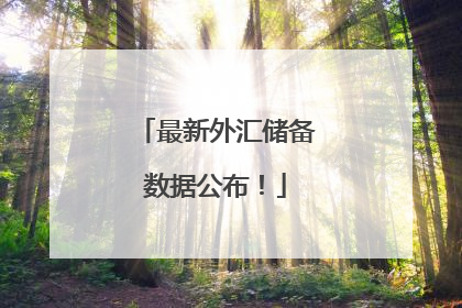 最新外汇储备数据公布！