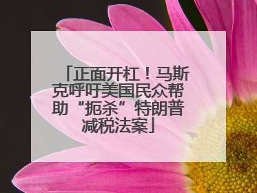 正面开杠！马斯克呼吁美国民众帮助“扼杀”特朗普减税法案