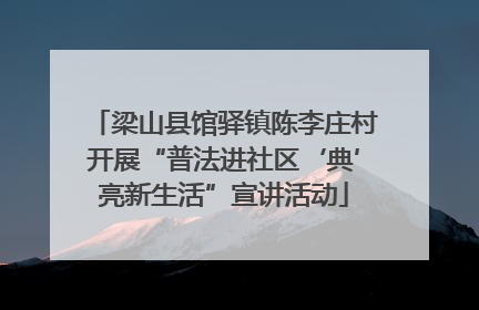 梁山县馆驿镇陈李庄村开展“普法进社区‘典’亮新生活”宣讲活动