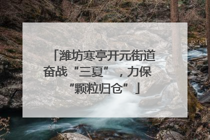潍坊寒亭开元街道奋战“三夏”，力保“颗粒归仓”
