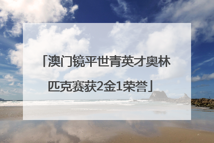 澳门镜平世青英才奥林匹克赛获2金1荣誉