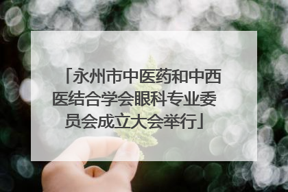 永州市中医药和中西医结合学会眼科专业委员会成立大会举行