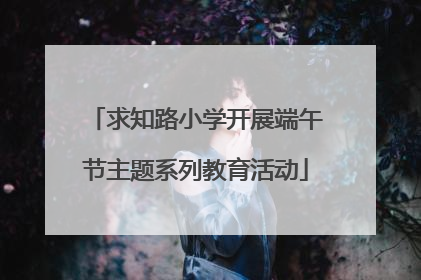 求知路小学开展端午节主题系列教育活动