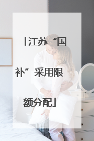 江苏“国补”采用限额分配