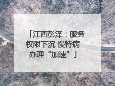 江西彭泽：服务权限下沉 慢特病办理“加速”