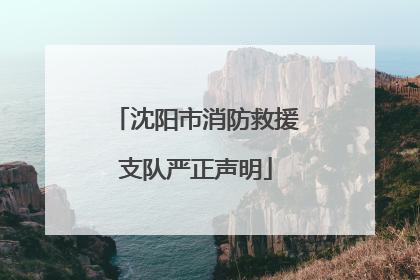沈阳市消防救援支队严正声明