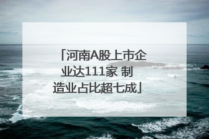 河南A股上市企业达111家 制造业占比超七成
