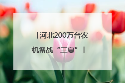 河北200万台农机备战“三夏”