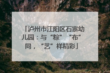 泸州市江阳区石寨幼儿园：与“粽”“布”同，“艺”样精彩