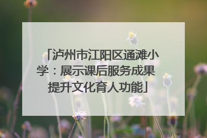 泸州市江阳区通滩小学：展示课后服务成果 提升文化育人功能