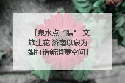 泉水点“睛” 文旅生花 济南以泉为媒打造新消费空间