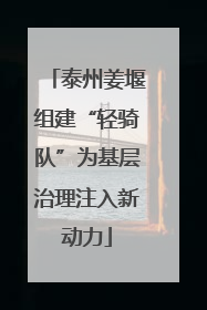 泰州姜堰组建“轻骑队”为基层治理注入新动力