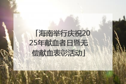 海南举行庆祝2025年献血者日暨无偿献血表彰活动