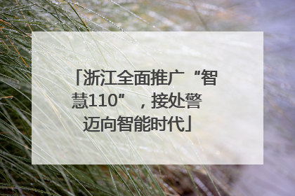 浙江全面推广“智慧110”，接处警迈向智能时代