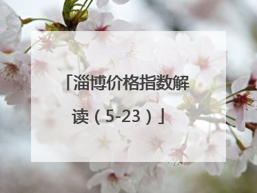 淄博价格指数解读（5-23）