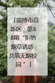 淄博市高新区：第38期“拒绝烟草诱惑 共筑无烟校园 ”