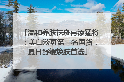 温和养肤祛斑再添猛将：美白淡斑第一名国货，夏日舒缓焕肤首选