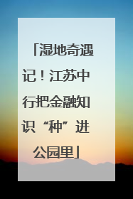 湿地奇遇记！江苏中行把金融知识“种”进公园里