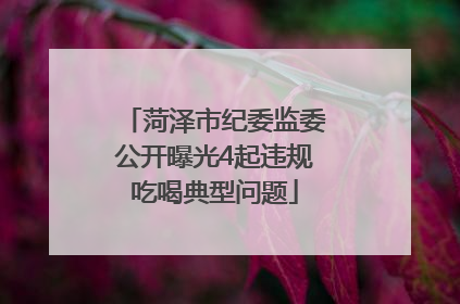 菏泽市纪委监委公开曝光4起违规吃喝典型问题