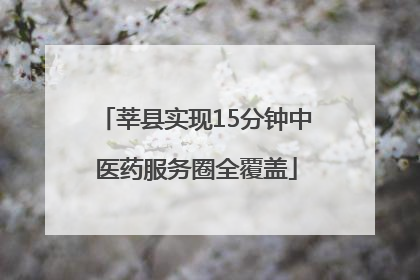 莘县实现15分钟中医药服务圈全覆盖
