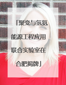 聚变与氢氨能源工程应用联合实验室在合肥揭牌
