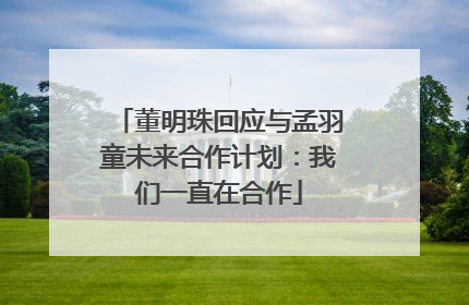 董明珠回应与孟羽童未来合作计划：我们一直在合作