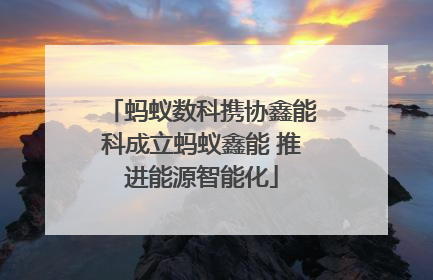 蚂蚁数科携协鑫能科成立蚂蚁鑫能 推进能源智能化