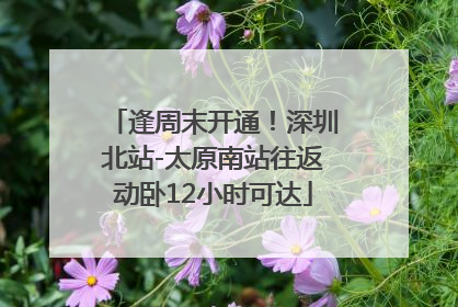 逢周末开通！深圳北站-太原南站往返动卧12小时可达