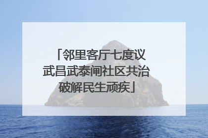 邻里客厅七度议 武昌武泰闸社区共治破解民生顽疾