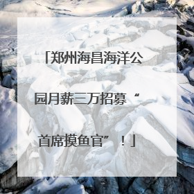 郑州海昌海洋公园月薪三万招募“首席摸鱼官”！