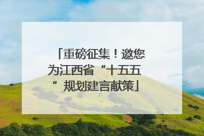 重磅征集！邀您为江西省“十五五”规划建言献策