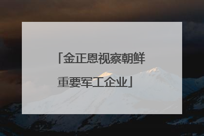 金正恩视察朝鲜重要军工企业