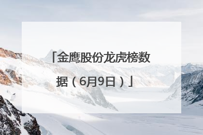 金鹰股份龙虎榜数据（6月9日）