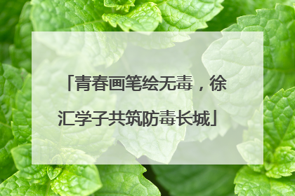 青春画笔绘无毒，徐汇学子共筑防毒长城