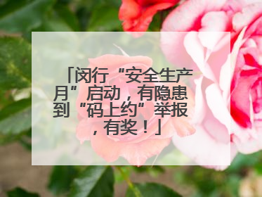 闵行“安全生产月”启动，有隐患到“码上约”举报，有奖！