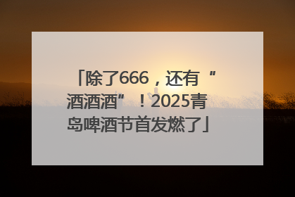 除了666，还有“酒酒酒”！2025青岛啤酒节首发燃了