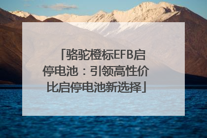 骆驼橙标EFB启停电池：引领高性价比启停电池新选择