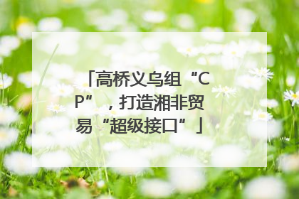 高桥义乌组“CP”，打造湘非贸易“超级接口”