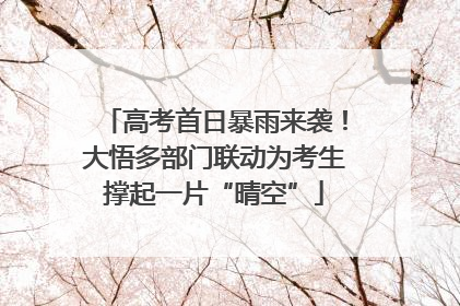 高考首日暴雨来袭！大悟多部门联动为考生撑起一片“晴空”