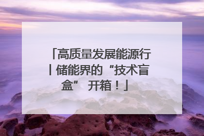 高质量发展能源行丨储能界的“技术盲盒” 开箱！