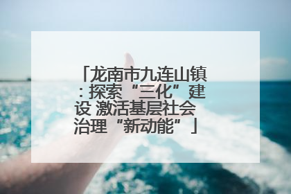 龙南市九连山镇：探索“三化”建设 激活基层社会治理“新动能”