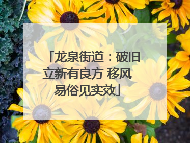 龙泉街道：破旧立新有良方 移风易俗见实效