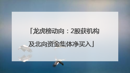 龙虎榜动向：2股获机构及北向资金集体净买入