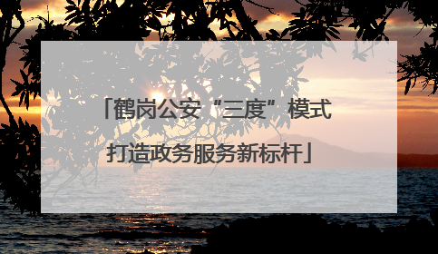 鹤岗公安“三度”模式 打造政务服务新标杆
