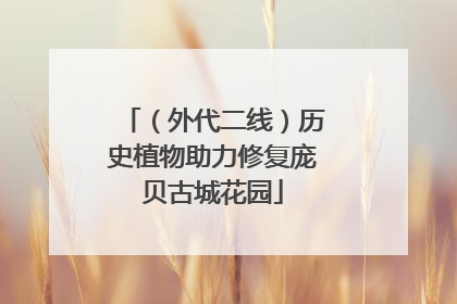 （外代二线）历史植物助力修复庞贝古城花园