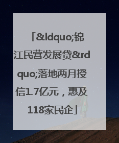 “锦江民营发展贷”落地两月授信1.7亿元，惠及118家民企