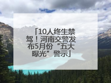 10人终生禁驾！河南交警发布5月份“五大曝光”警示